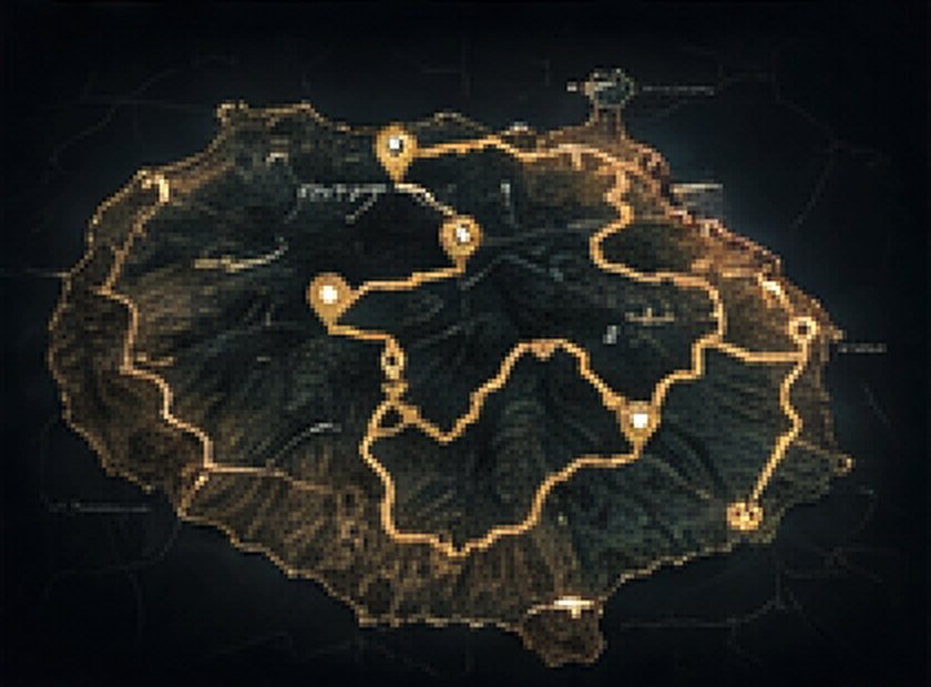 Gran Canaria terrain map with club routes